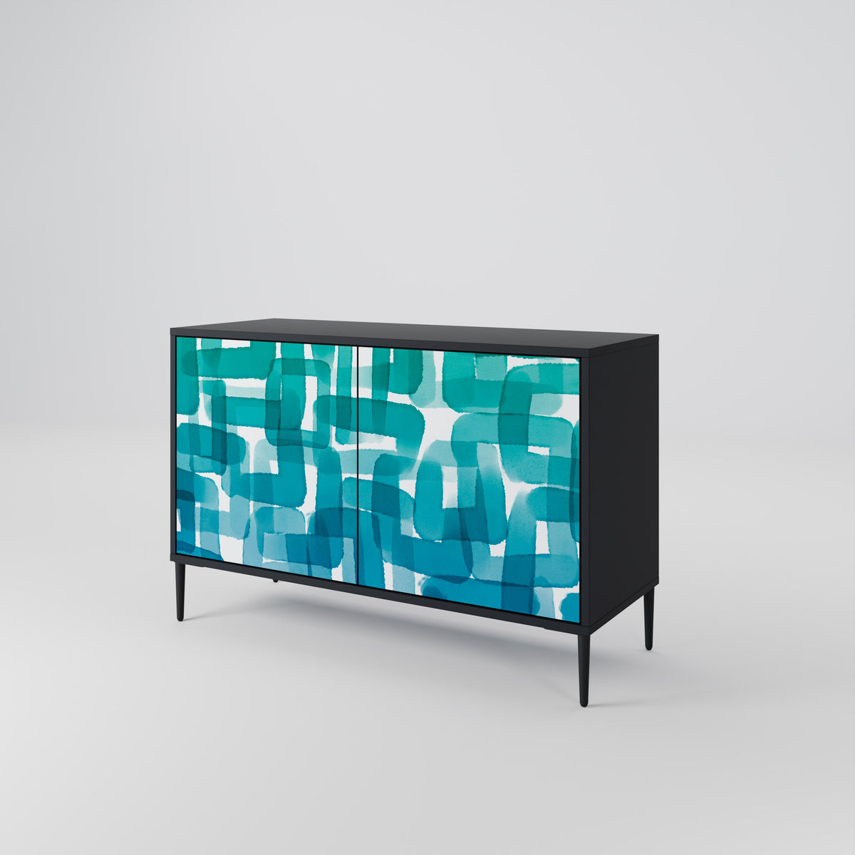 TURQUOISE RECTANGLES Aparador de 2 Portas