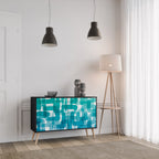 TURQUOISE RECTANGLES 2-Door Sideboard in Black Finish