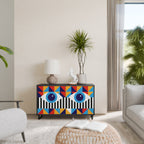 ABSTRACTION AND GEOMETRY Aparador de 2 Portas em Acabamento Preto