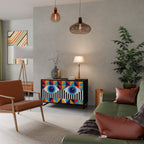 ABSTRACTION AND GEOMETRY Aparador de 2 Portas em Acabamento Preto