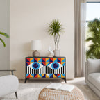 ABSTRACTION AND GEOMETRY Aparador de 2 Portas em Acabamento Preto