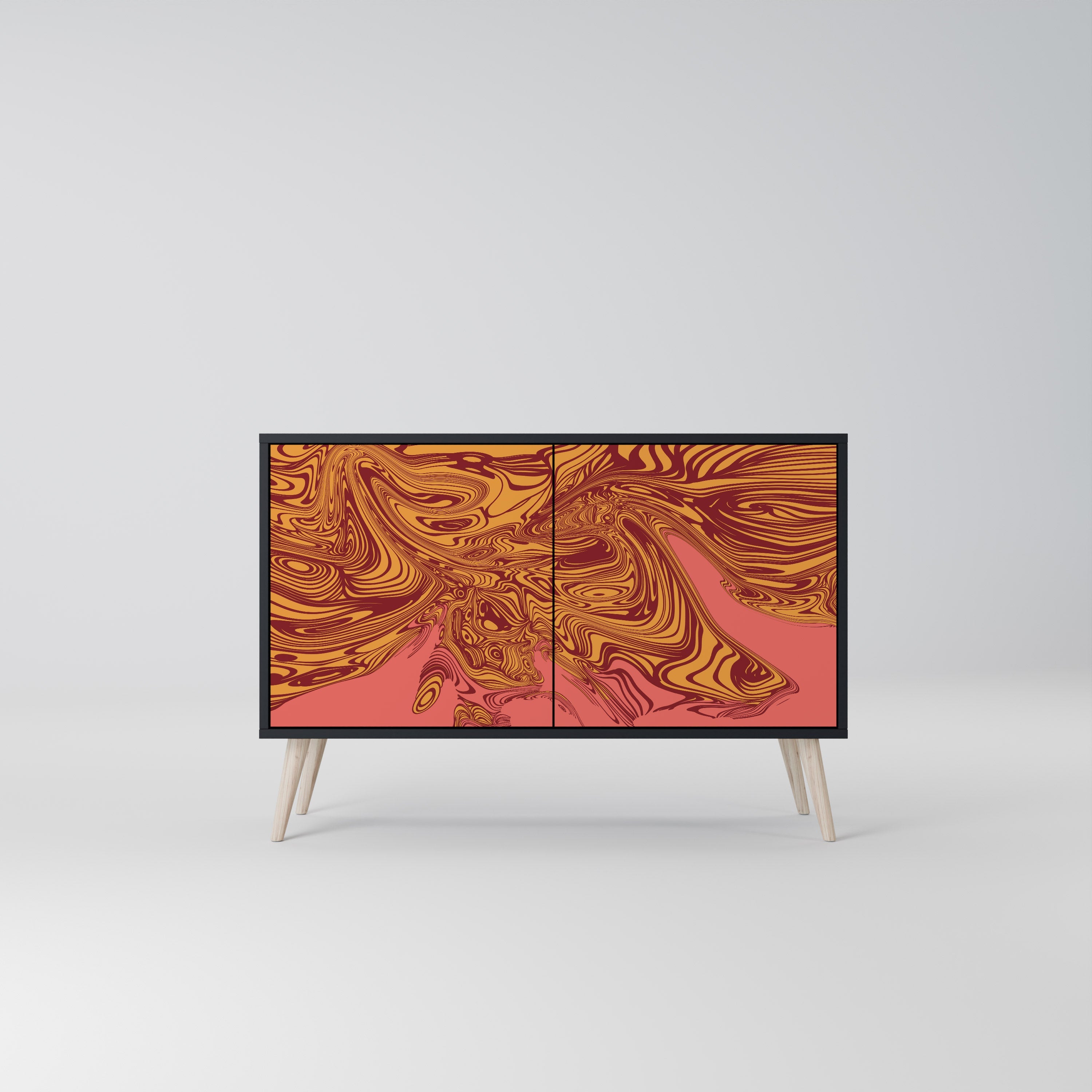 FLOATING THOUGHTS Aparador de 2 Portas em Acabamento Preto