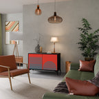 RISING GEOMETRY STARS 2-Door Sideboard in Black Finish