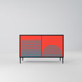 RISING GEOMETRY STARS 2-Door Sideboard in Black Finish