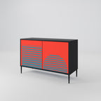 RISING GEOMETRY STARS 2-Door Sideboard in Black Finish