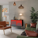 RISING GEOMETRY STARS 2-Door Sideboard in Black Finish