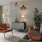 SOLID ZIG ZAG Aparador de 2 Portas em Acabamento Preto