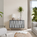 SOLID ZIG ZAG Aparador de 2 Portas em Acabamento Preto