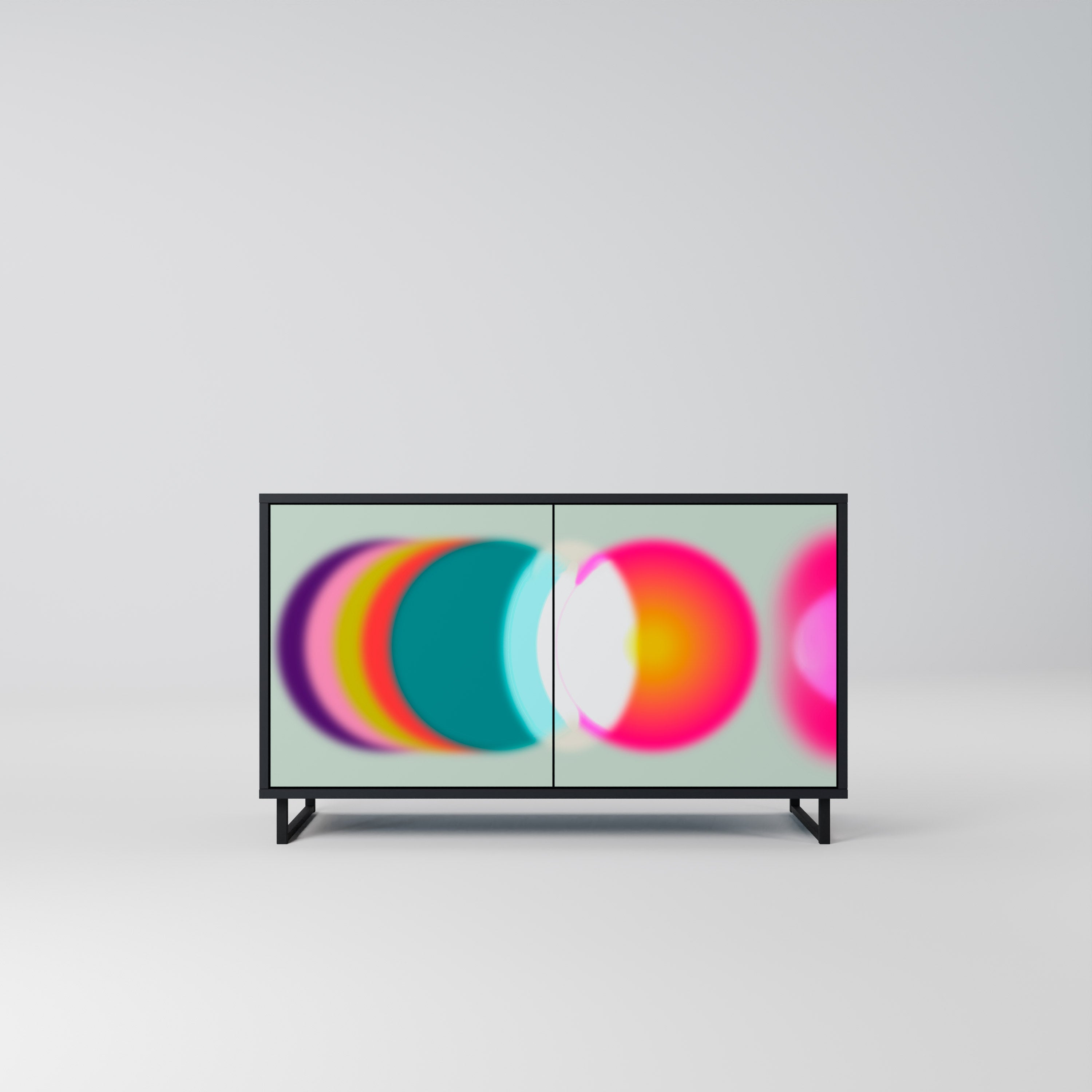 SYMPHONY OF COLORS Aparador de 2 Portas em Acabamento Preto