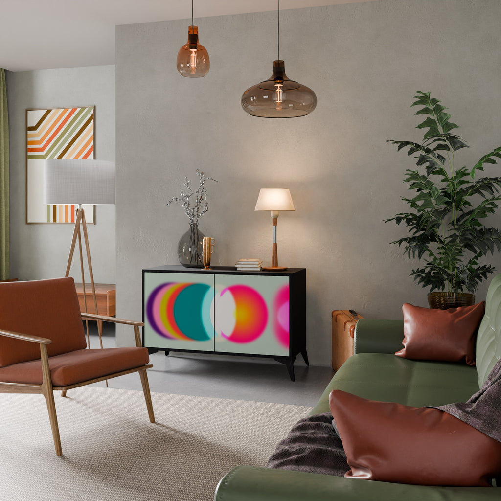 SYMPHONY OF COLORS Aparador de 2 Portas em Acabamento Preto