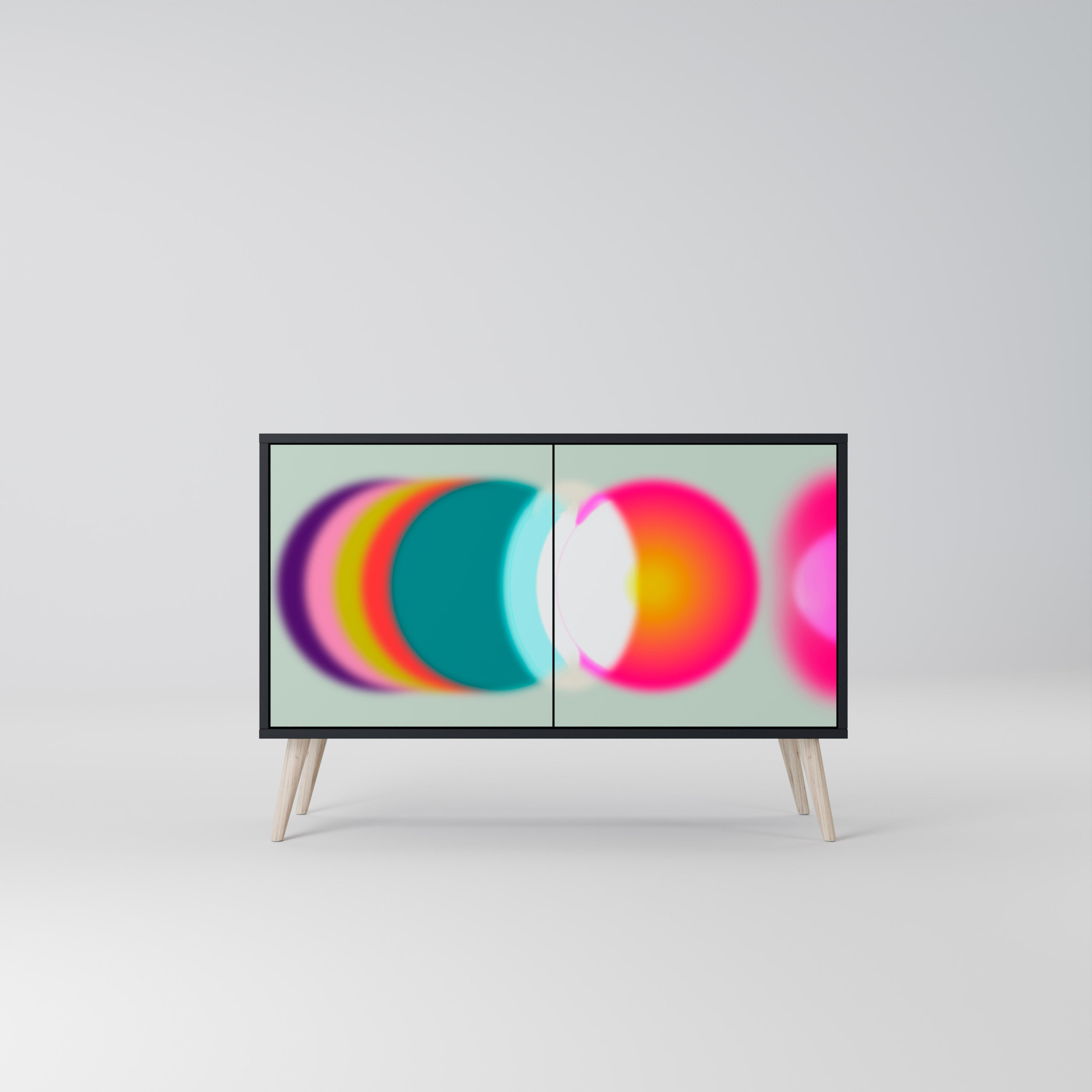 SYMPHONY OF COLORS Aparador de 2 Portas em Acabamento Preto