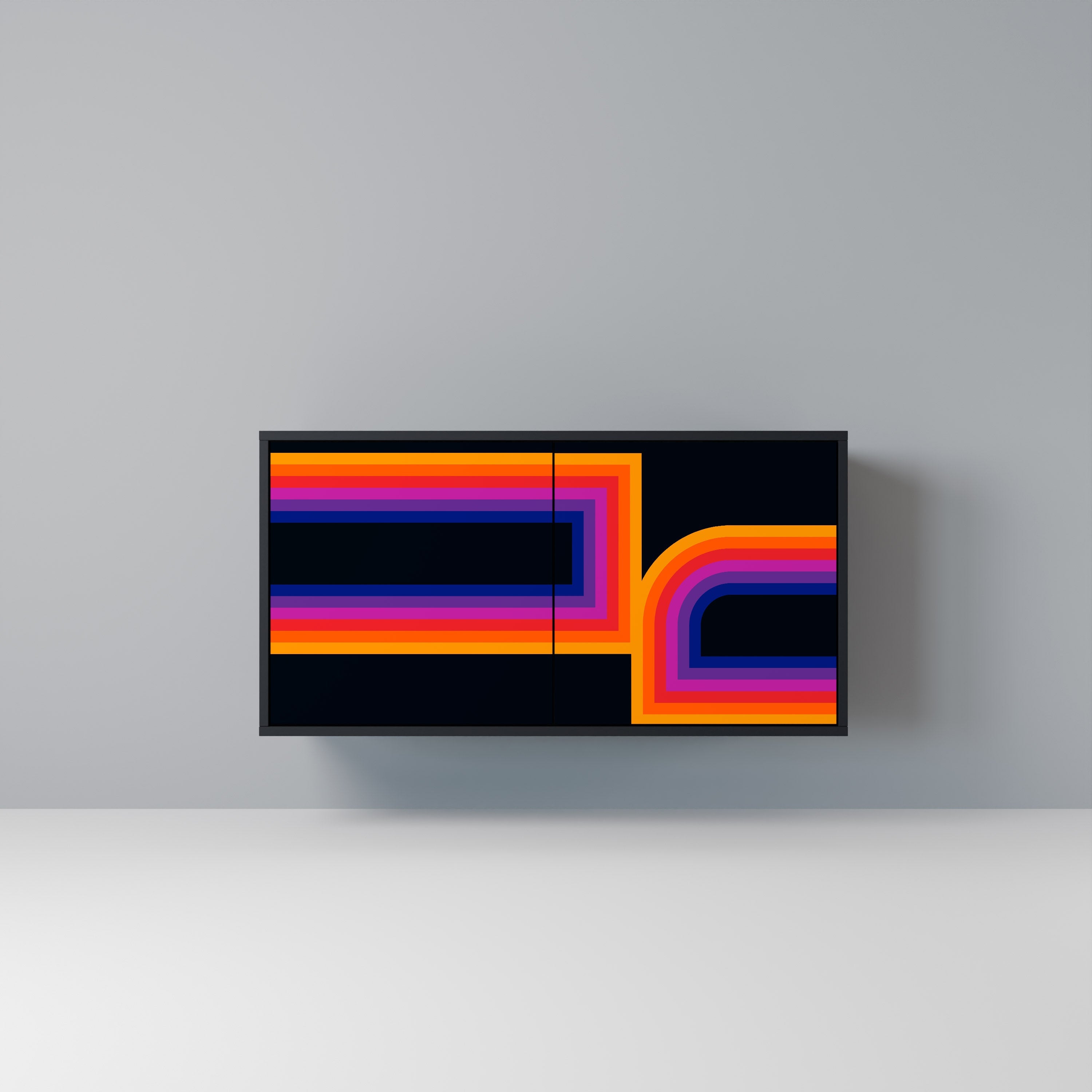 BLINDED BY THE LIGHTS Aparador de 2 Portas em Acabamento Preto