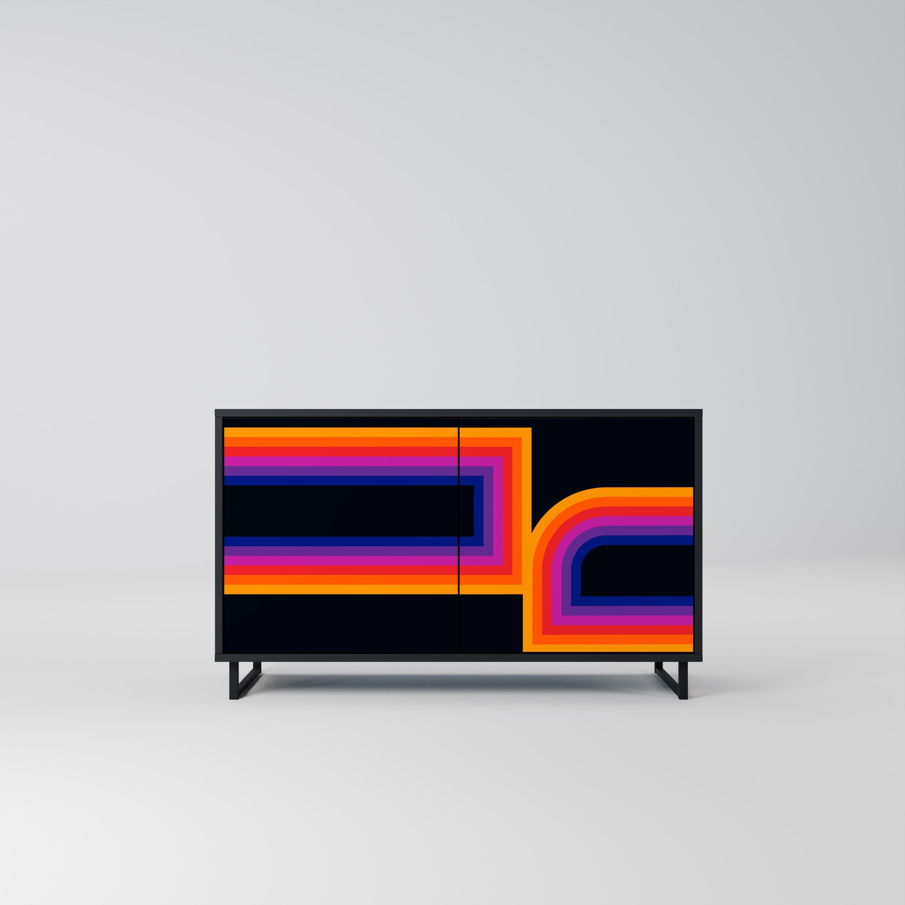 BLINDED BY THE LIGHTS Aparador de 2 Portas em Acabamento Preto