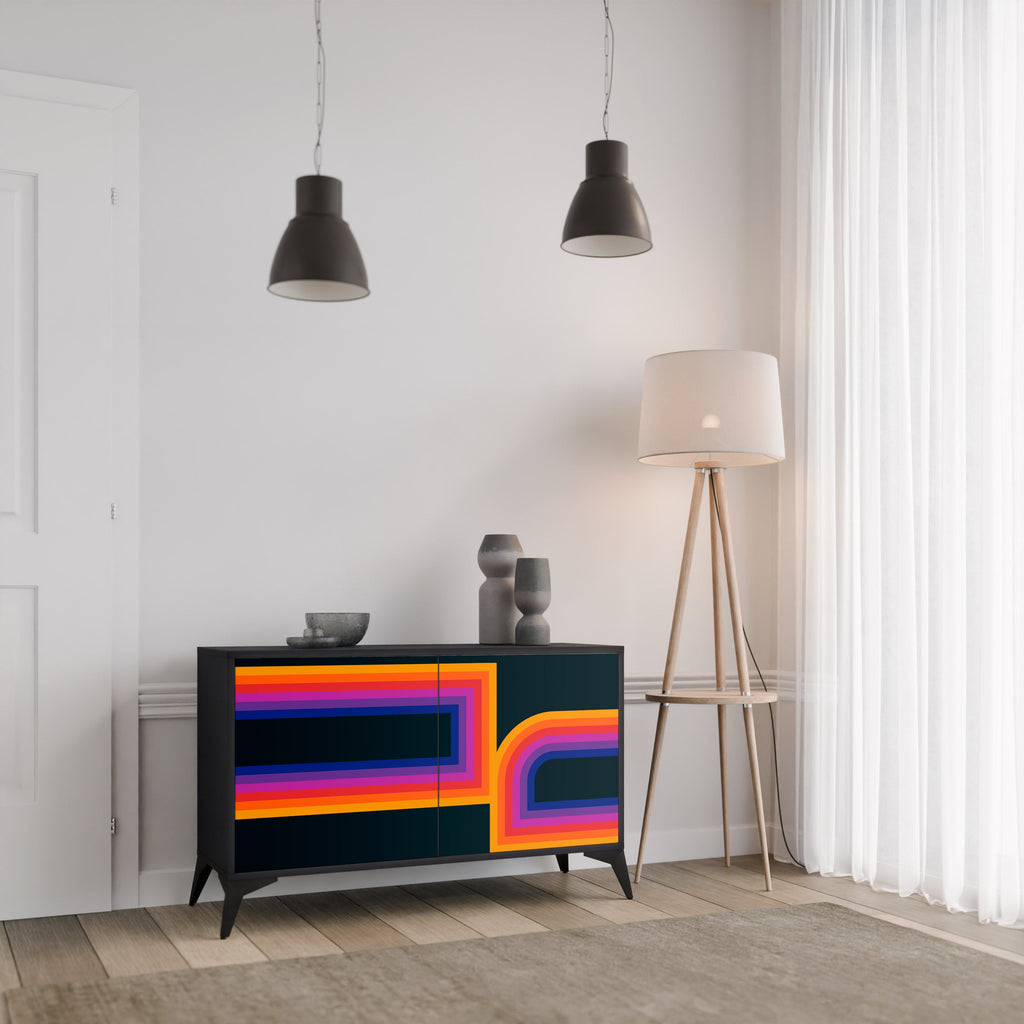 BLINDED BY THE LIGHTS 2-Door Sideboard in Black Finish