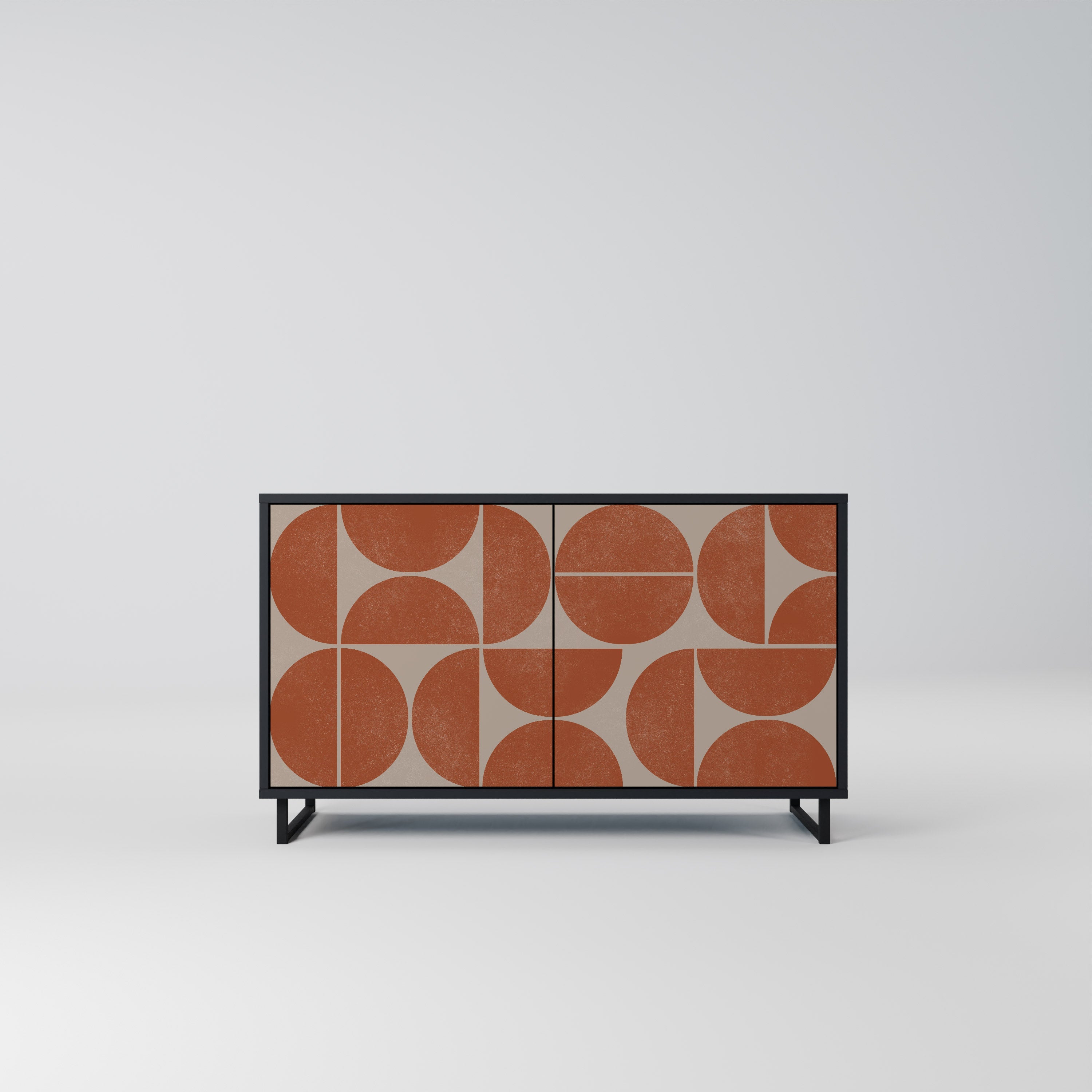 REPETITION COMPULSION Aparador de 2 Portas em Acabamento Preto