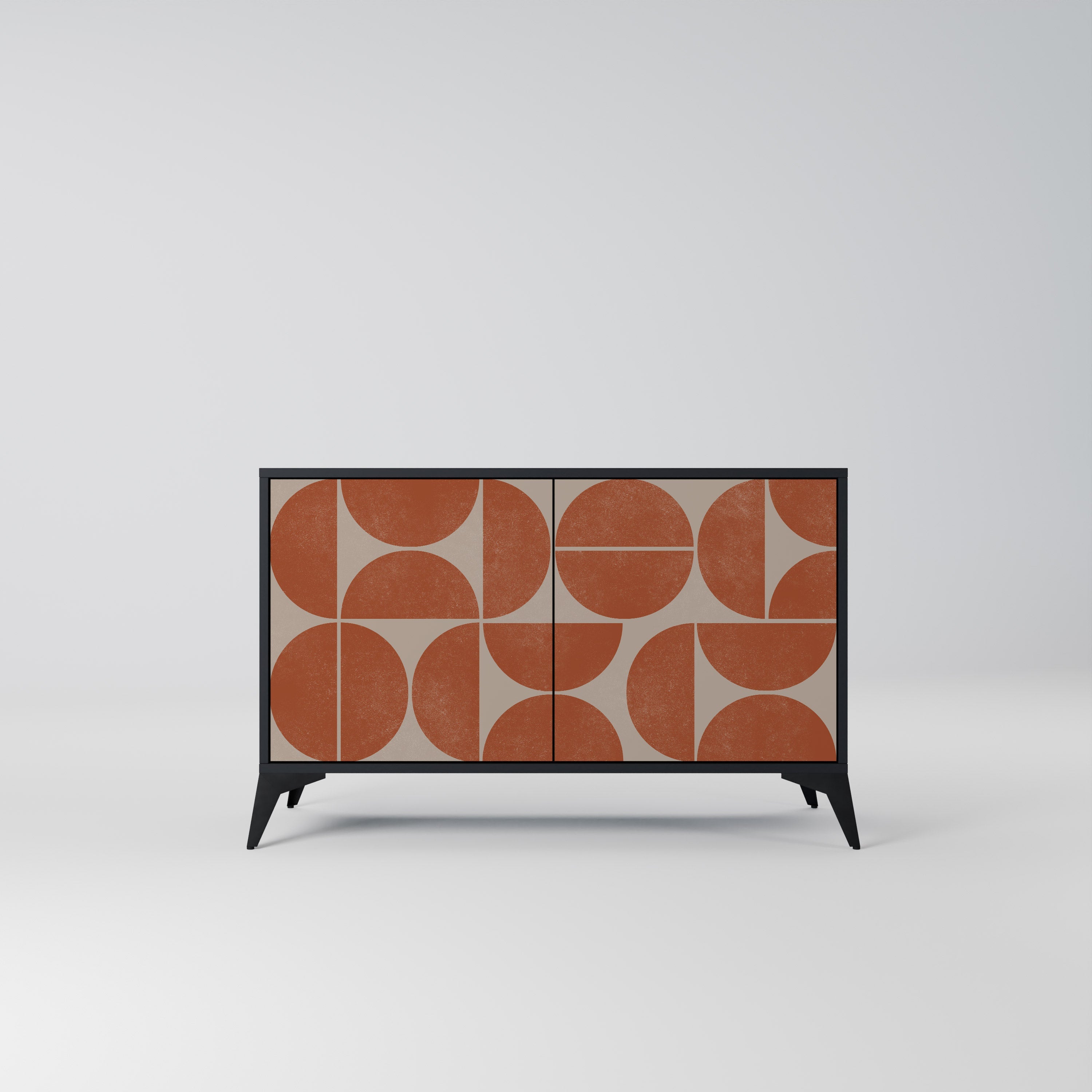 REPETITION COMPULSION Aparador de 2 Portas em Acabamento Preto