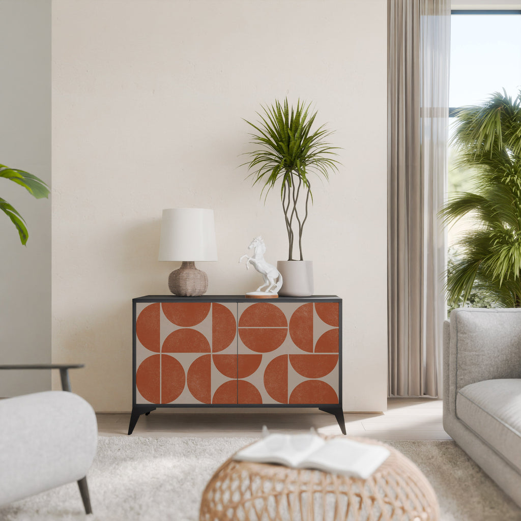 REPETITION COMPULSION Aparador de 2 Portas em Acabamento Preto