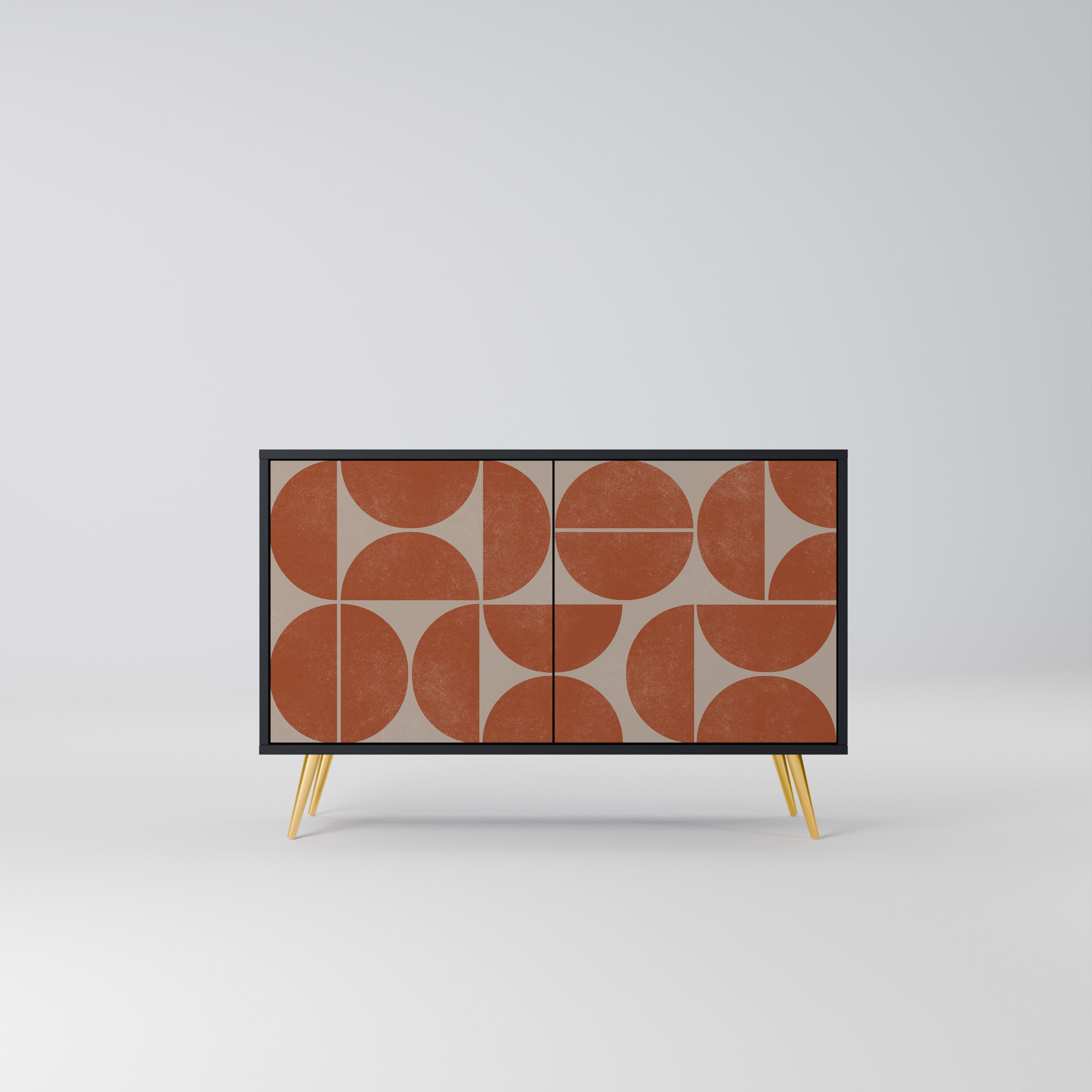 REPETITION COMPULSION Aparador de 2 Portas em Acabamento Preto