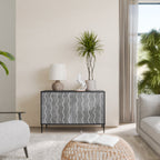 WAVES OF CONCRETE Aparador de 2 Portas em Acabamento Preto