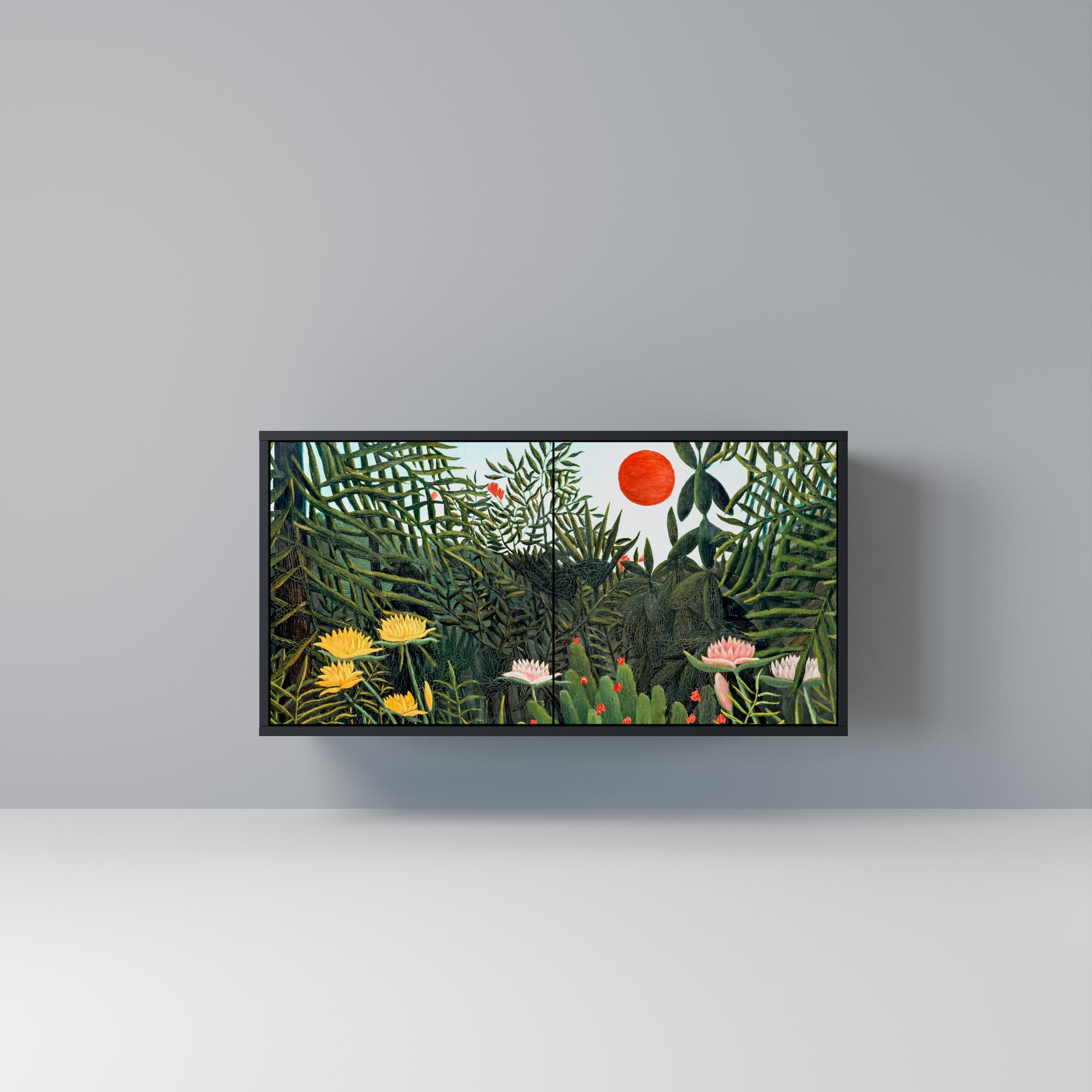 VIRGIN FOREST WITH SUNSET Aparador de 2 Portas em Acabamento Preto