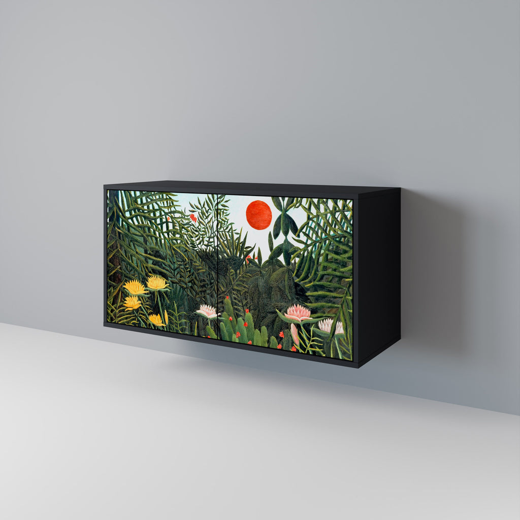 VIRGIN FOREST WITH SUNSET Aparador de 2 Portas em Acabamento Preto
