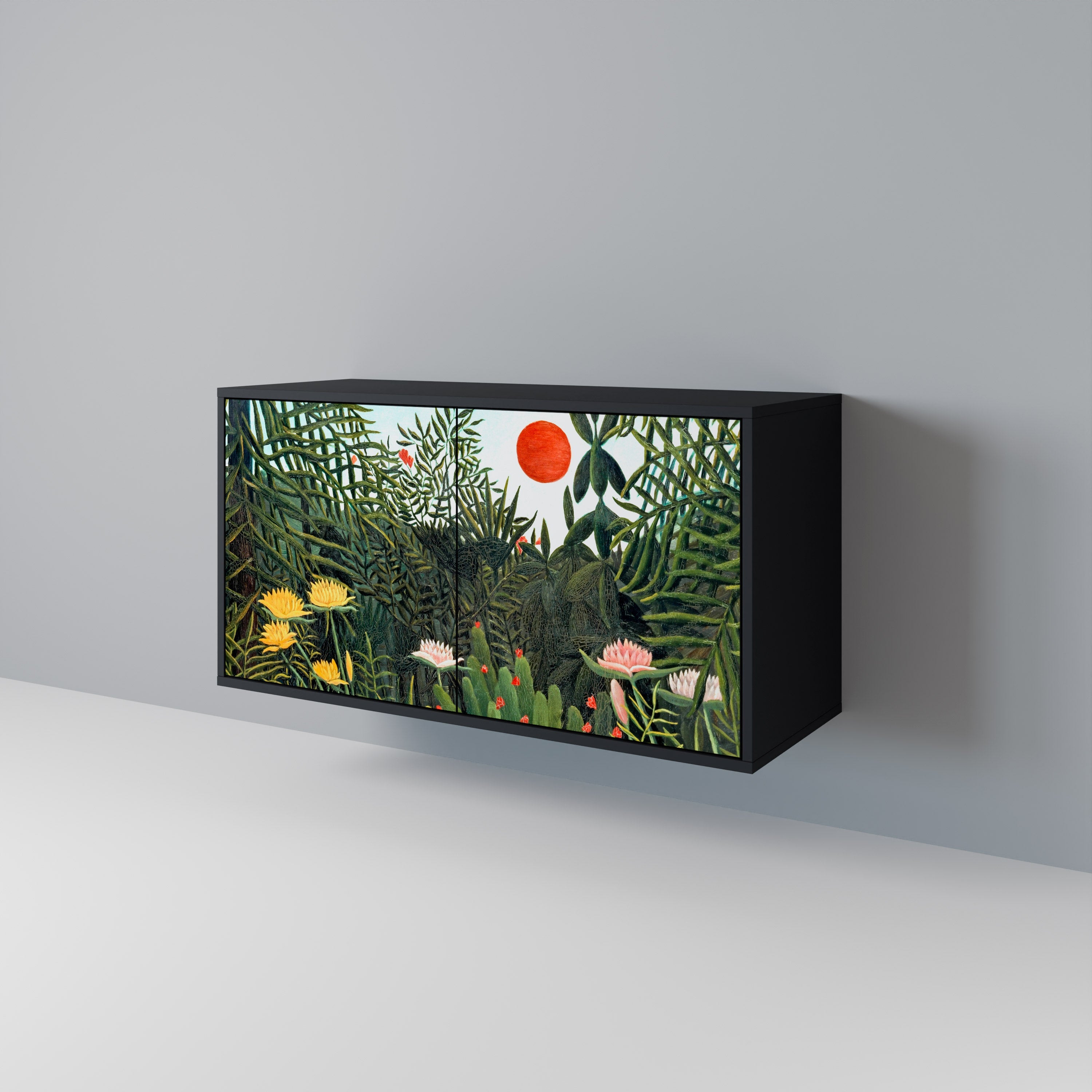 VIRGIN FOREST WITH SUNSET Aparador de 2 Portas em Acabamento Preto