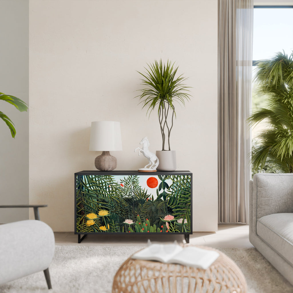 VIRGIN FOREST WITH SUNSET Aparador de 2 Portas em Acabamento Preto