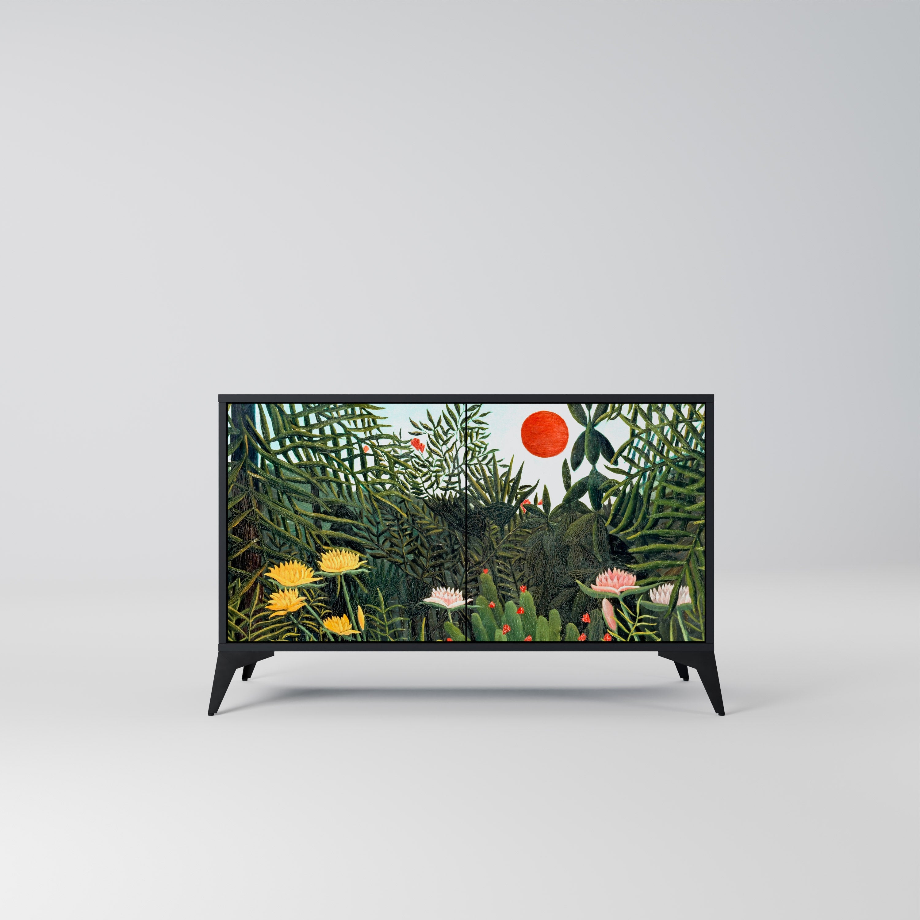 VIRGIN FOREST WITH SUNSET Aparador de 2 Portas em Acabamento Preto