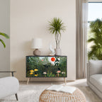 VIRGIN FOREST WITH SUNSET Aparador de 2 Portas em Acabamento Preto