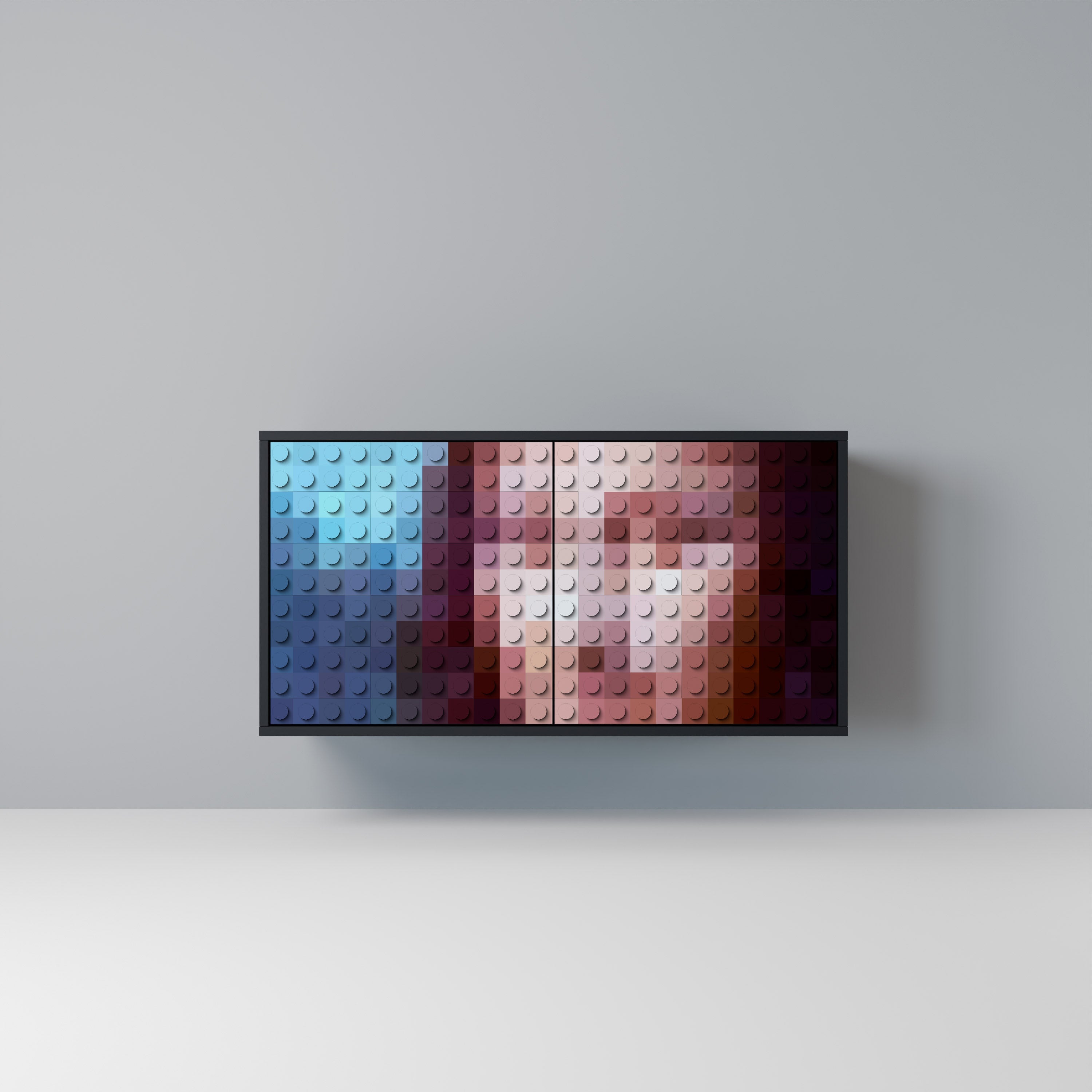 CONSTRUCTIVE ART Aparador de 2 Portas em Acabamento Preto