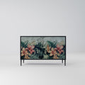 HEAVENLY BLOOM 2-Door Sideboard in Black Finish