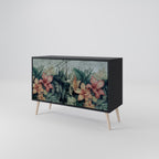 HEAVENLY BLOOM 2-Door Sideboard in Black Finish