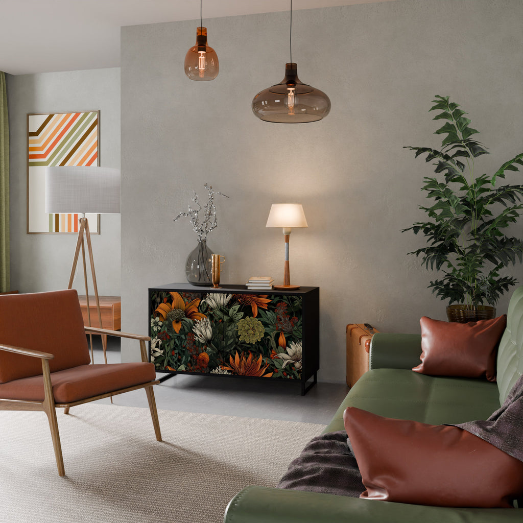 MIDNIGHT SPROUT 2-Door Sideboard in Black Finish