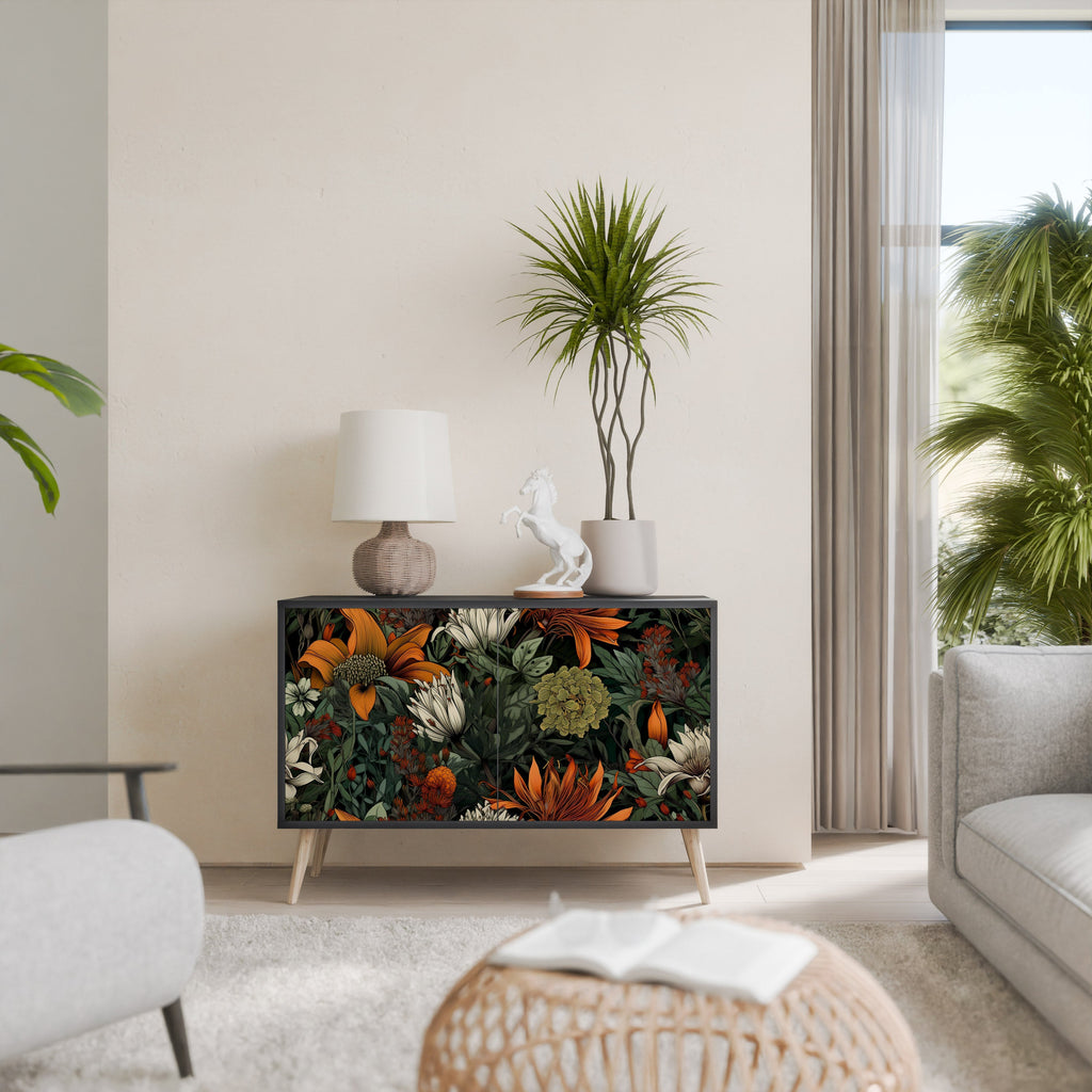 MIDNIGHT SPROUT 2-Door Sideboard in Black Finish