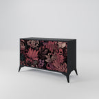 FLORAL WHISPER 2-Door Sideboard in Black Finish