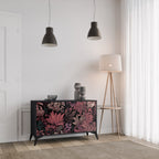 FLORAL WHISPER 2-Door Sideboard in Black Finish