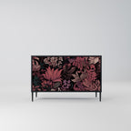 FLORAL WHISPER 2-Door Sideboard in Black Finish