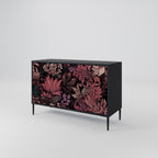 FLORAL WHISPER 2-Door Sideboard in Black Finish
