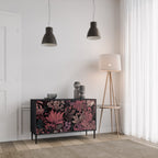 FLORAL WHISPER 2-Door Sideboard in Black Finish
