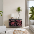 FLORAL WHISPER 2-Door Sideboard in Black Finish