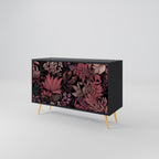 FLORAL WHISPER 2-Door Sideboard in Black Finish