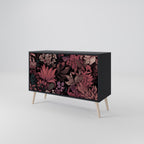 FLORAL WHISPER 2-Door Sideboard in Black Finish