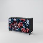 ETHEREAL BLOSSOMS 2-Door Sideboard in Black Finish