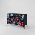 ETHEREAL BLOSSOMS 2-Door Sideboard in Black Finish