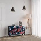 ETHEREAL BLOSSOMS 2-Door Sideboard in Black Finish