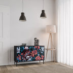 ETHEREAL BLOSSOMS 2-Door Sideboard in Black Finish