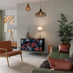 ETHEREAL BLOSSOMS 2-Door Sideboard in Black Finish