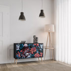ETHEREAL BLOSSOMS 2-Door Sideboard in Black Finish