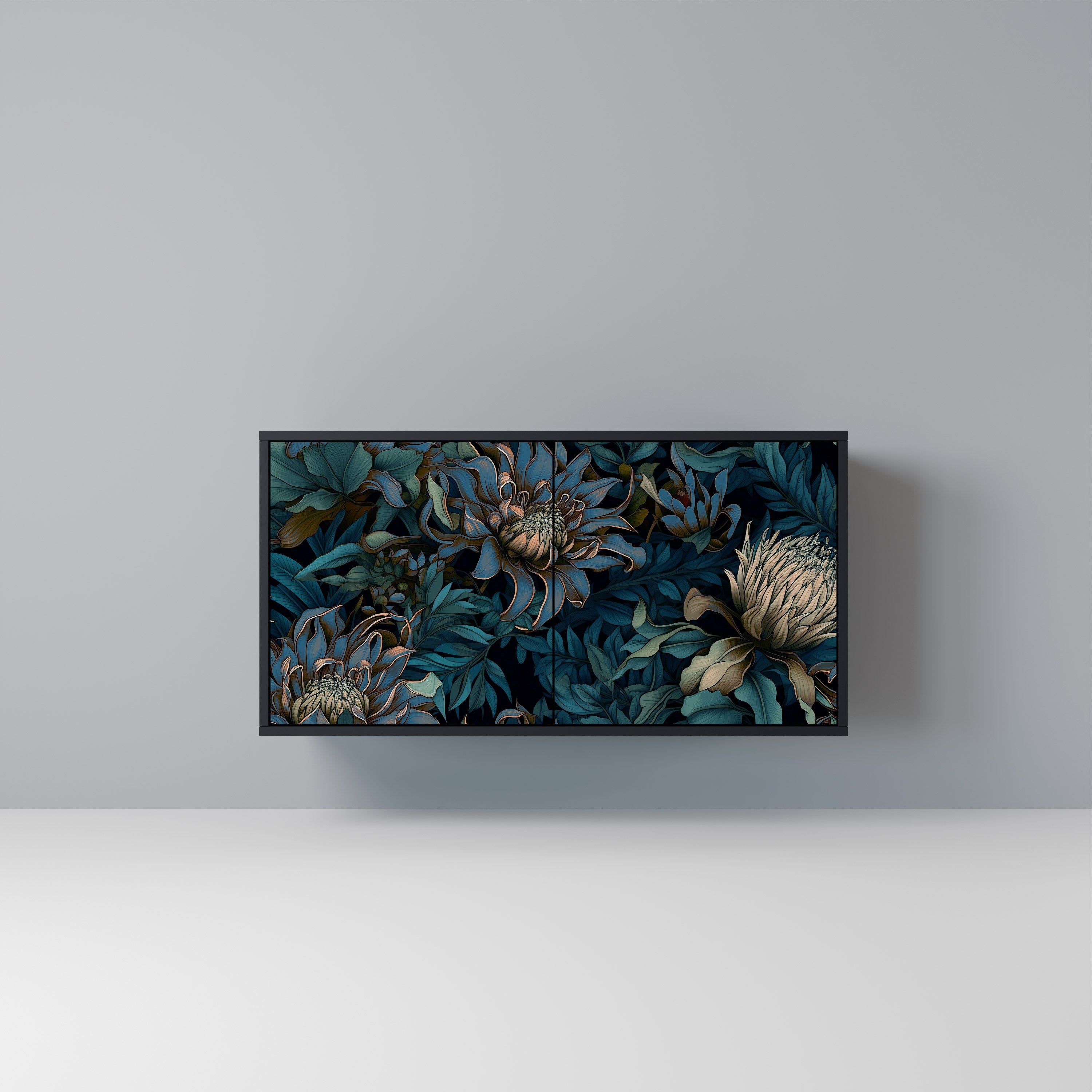 TWILIGHT BLOOM Aparador de 2 Portas em Acabamento Preto