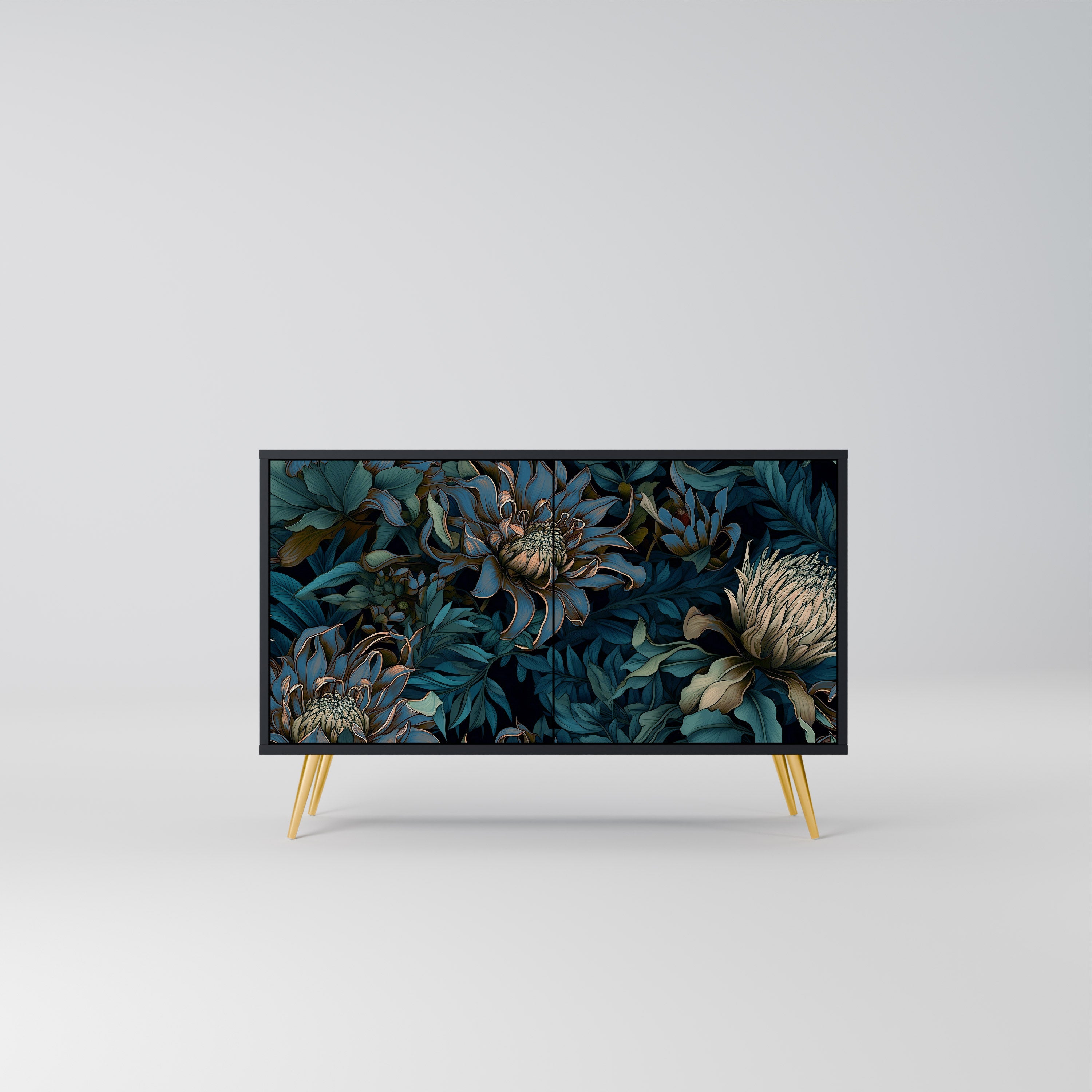 TWILIGHT BLOOM Aparador de 2 Portas em Acabamento Preto